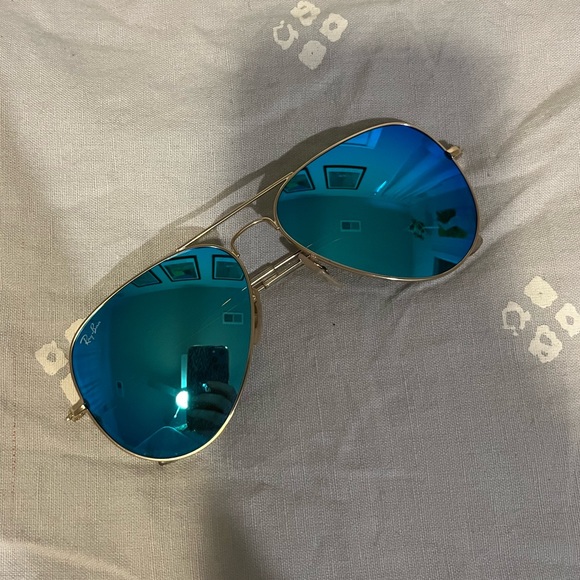 Reflective Blue Raybans - Picture 3 of 8